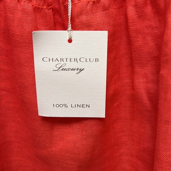 Charter club Luxury spice island Orange linen top blouse 1X NWT - Picture 3 of 7